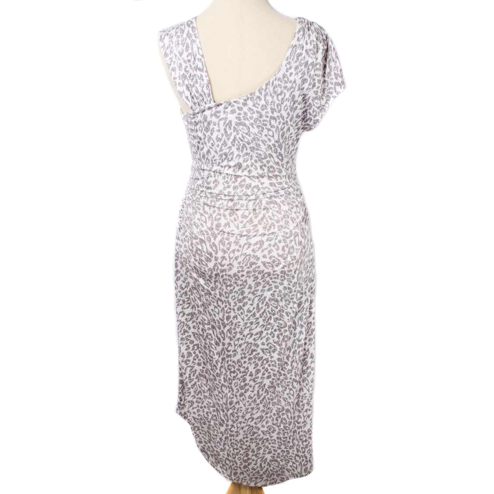 ECOSKIN White & Gray Animal Print Hi Low Fitted Sheath Dress Size M - Picture 4 of 6